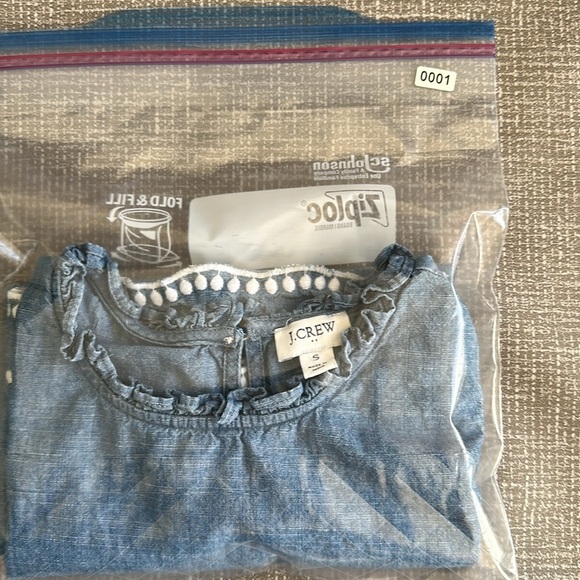 J Crew Factory Denim Chambray high-neck swing sleeveless top size Small - Picture 12 of 12